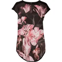 Bonprix T-Shirt "Bedrucktes Shirt aus softem Viskose-Mix" bequeme Passform, Kurzarm-Design, mit Blumen-Druck, aus Viskose-Mix