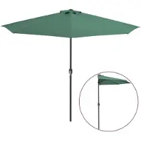 vidaXL Balkon-Sonnenschirm mit Alu-Mast Grün 300x155 cm Halbrund