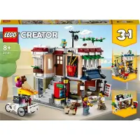 LEGO 31131 Creator Nudelladen, Fahrradladen und Spielhalle, 3in1 Konstruktionsspielzeug mit Zubehör wie Spielautomaten, Bonsai und Hunde-Figur, Geschenk für Kinder ab 8 Jahren, Modular Building