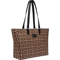 Replay Schultertasche Shopper Pale Grey Brown + Black hellbraun