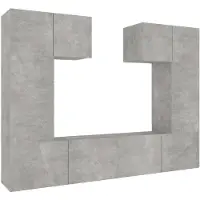 vidaXL 6-tlg. TV-Schrank-Set Betongrau Holzwerkstoff