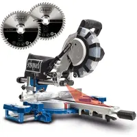 Scheppach Kapp- und Gehrungssäge HM254SPX – 2200 W | 255 mm | Laser, LED und Drehtisch | 2 Sägeblätter