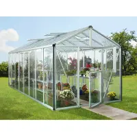 Vitavia Gewächshaus "Zeus 15700", silber (silberfarben), B:266cm T:622cm, Gewächshäuser, Gewächshaus
