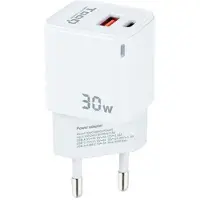 TooQ GaN Wall Charger TQWC-GANQCPD30WT/ 1xUSB Type-C/ 1xUSB/ 30W