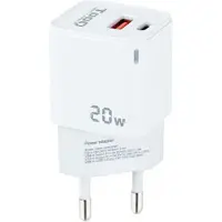 TooQ Wand-Ladegerät TQWC-QCPD20WT/ 1xUSB-Typ C/ 1x USB/ 20W/ Weiß