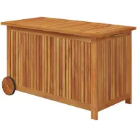 vidaXL Gartentruhe mit Rollen 90x50x58 cm Massivholz Akazie