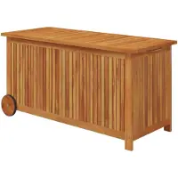 vidaXL Gartentruhe mit Rollen 113x50x58 cm Massivholz Akazie