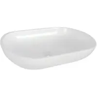 Differnz Ovalo Waschschüssel - Ovales Aufsatzmodell für das Badezimmer - Aus Polybeton gefertigt - Ohne Überlauf - Einfach auf dem Badmöbel zu installieren - Maße 54 x 34 x 12 cm - Weiß