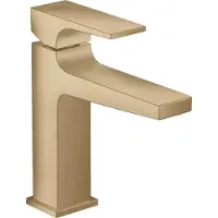 Hansgrohe Metropol Einhebel-Waschtischmischer 110, mit Hebelgriff, Push-Open Ablaufgarnitur, Ausladung 135mm, 32507140, Farbe: Bronze gebürstet
