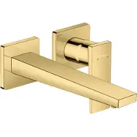 Hansgrohe Metropol Einhebel-Waschtischmischer Unterputz, Hebelgriff, Ausladung 225mm, Wandmontage, 32526990, Farbe: Polished Gold Optic