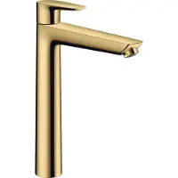 Hansgrohe Talis E Einhebel-Waschtischmischer 240, ohne Zugstangen-Ablaufgarnitur, Ausladung 183mm, 71717990, Farbe: Polished Gold Optic