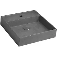 Hak QUADRADO Betonwaschbecken mit Auslauf, 46x46 cm, schwarzer Granit