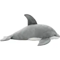 Möbelando vidaXL Delfin Kuscheltier Plüsch Grau
