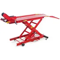 HBM Motorradhebebühne 360kg 19-80cm Motorradheber Kreuz Hebebühne Motorrad Hydraulik rot