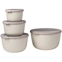 Mepal Abverkauf - Set Frischhaltedosen Cirqula - Mikrowellengeschirr - Multikom hoch, 4-teilig (500+1000+2000+3000 ml) - Nordic white - Meal prep boxen