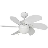 EDM Aral 50w Deckenventilator 76 Cm Weiß Weiß One Size