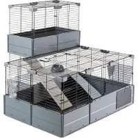 Ferplast Multipla Double, Käfig, Meerschweinchen, Rabit, Grau, Metall, Kunststoff, 1075 mm, 720 mm