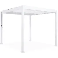 Sweeek - Bioklimatische Pergola mit Lamellendach Triomphe 3x3m V2 - Weiß