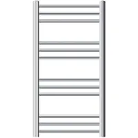 LuxeBath Badheizkörper 500 x 800 mm - Chrom - gebogen mit Seitenanschluss - Design Heizkörper Handtuchwärmer Handtuchtrockner, ohne Heizstab