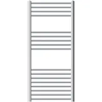 LuxeBath Badheizkörper 600 x 1200 mm - Chrom - gebogen mit Seitenanschluss - Heizkörper Handtuchwärmer Handtuchtrockner, ohne Heizstab