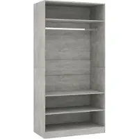 vidaXL Kleiderschrank Betongrau 100x50x200 cm Holzwerkstoff