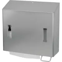Ophardt hygiene SanTRAL CPU 2 Schaumseifen- und Handtuchpapierspender, Platzsparende Spenderkombination für Desinfektionsmittel und Papierhandtücher, Edelstahl, weiß, pulverbeschichtet, R P S