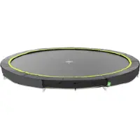 Exit Silhouette Sports Bodentrampolin rund ø366 cm zum Eingraben, für sportliches Springen im Garten, mit Bodenankern