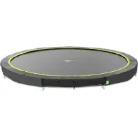 Exit Silhouette Sports Bodentrampolin rund ø427 cm zum Eingraben, für sportliches Springen im Garten, mit Bodenankern