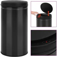 vidaXL Automatischer Sensor-Mülleimer 60 L Kohlenstoffstahl Schwarz