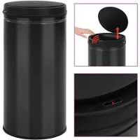 vidaXL Automatischer Sensor-Mülleimer 70 L Kohlenstoffstahl Schwarz