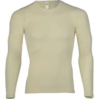 Engel - Unterhemd L/S - Merinounterwäsche Gr 46/48 weiß/grau