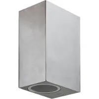 Grafner Aluminium Wandlampe silber, mit nach oben und unten gerichtetem Lichtschein, IP44, 2x GU10 Fassung, Wandleuchte rund Down Light Wand Lampe Außen Hof Einfahrt nach oben unten scheinend