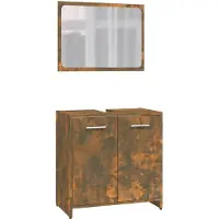 vidaXL Badmöbel-Set Räuchereiche Holzwerkstoff