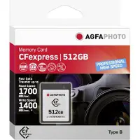 Agfa CFexpress Professional, 512 GB, CFexpress, NAND, 1700 MB/s, 1400 MB/s, Kältebeständig, Hitzebeständig, Schockresistent, Röntgensicher