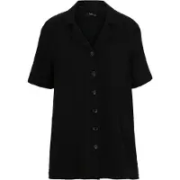 Bonprix Hemdbluse in weiter vokuhila Passform, reine Baumwolle, Kurzarm