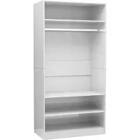vidaXL Kleiderschrank Hochglanz-Weiß 100x50x200 cm Holzwerkstoff