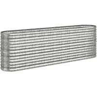 vidaXL Hochbeet Verzinkter Stahl 224x40x68 cm Silbern