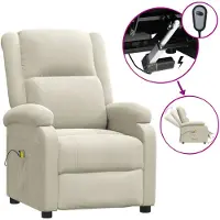 vidaXL Massagesessel Elektrisch Creme Samt