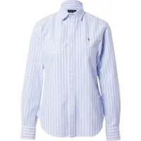 Ralph Lauren für Damen. 211891377004 Schmal geschnittenes Oxford-Hemd mit blauen Streifen (38), Lässig, Baumwolle, Klassisch, Langarm