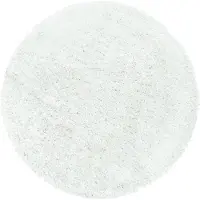 Adana Carpets Hochflor Teppich Rund - Fuzzy Weiß Ø 120 cm