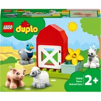 LEGO 10949 DUPLO Tierpflege auf dem Bauernhof mit Figuren: Ente, Schwein, Schaf und Katze
