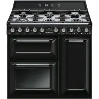 Smeg Gaskocher 123l 6 flammen schwarz TR 93 BL