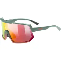 Uvex Sportbrille Sportstyle 235 - moss grapefruit mat / mirror red, Größe one size