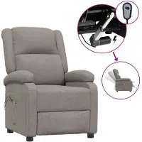 vidaXL Massagesessel Elektrisch Taupe Stoff