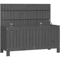 vidaXL Gartentruhe Grau 115x49x60 cm Massivholz Kiefer