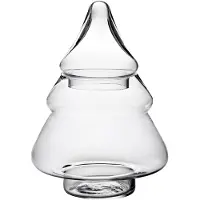 Clayre & Eef Vorratsglasdeckel Weihnachtsbaum Ø 13x29 cm Glas