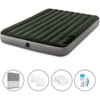 OEM Luftmatratze für 2 Personen - 152 x 203 x 25 cm - Grün - Komplett mit Bettwäsche - Kopfkissen - Kopfkissenbezug und Reparaturset