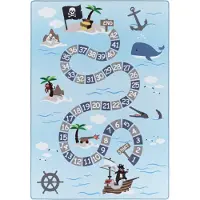 Adana Carpets Spielmatte - Pleun Piratenfahrt Blau 100x150 cm