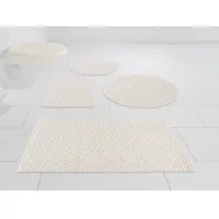 Otto Home Badematte "Numan, Badvorleger, Badezimmer Teppich" Gr. 8, beige (natur), H:10mm, Baumwolle, Badematten, Badematte, Rauten-Muster, Badteppich, auch als 3 teiliges Set erhältlich