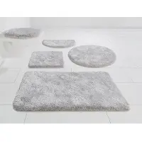 Grund Badematte "Melos, Badvorleger, Badezimmer Teppich, sehr weich" Gr. 7, grau, H:27mm, Kunstfaser, Badematten, Badematte, melierte Optik, sehr weicher Flor, Melange-Effekt, Made in Europe